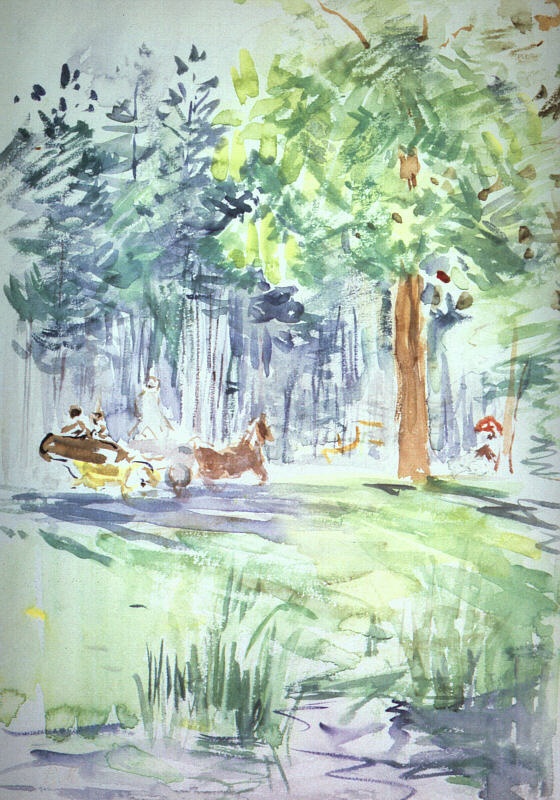 Berthe Morisot Carriage in the Bois de Boulogne